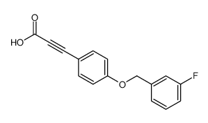3-[4-[(3-fluorophenyl)methoxy]phenyl]prop-2-ynoic acid结构式