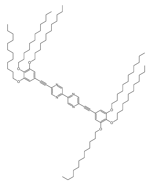 2-[2-(3,4,5-tridodecoxyphenyl)ethynyl]-5-[5-[2-(3,4,5-tridodecoxyphenyl)ethynyl]pyrazin-2-yl]pyrazine结构式