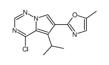 4-chloro-5-(1-methylethyl)-6-(5-methyl-2-oxazolyl)pyrrolo[2,1-f][1,2,4]triazin Structure