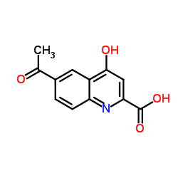 6-Acetyl-4-oxo-1,4-dihydro-quinoline-2-carboxylic acid结构式