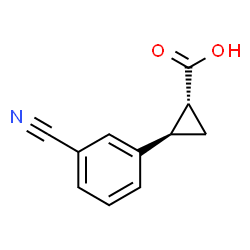 trans-2-(3-cyanophenyl)cyclopropane-1-carboxylic acid Structure