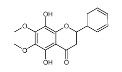 (S)-2,3-Dihydro-5,8-dihydroxy-6,7-dimethoxy-2-phenyl-4H-1-benzopyran-4-one structure