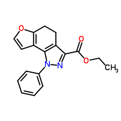 Ethyl 1-phenyl-4,5-dihydro-1H-furo[2,3-g]indazole-3-carboxylate结构式