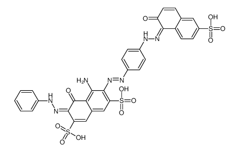 4-Amino-5-hydroxy-3-[[4-[(2-hydroxy-6-sulfonaphthalen-1-yl)azo]phenyl]azo]-6-(phenylazo)-2,7-naphthalenedisulfonic acid结构式