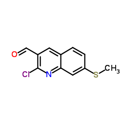 2-CHLORO-7-METHYLSULFANYL-QUINOLINE-3-CARBALDEHYDE structure