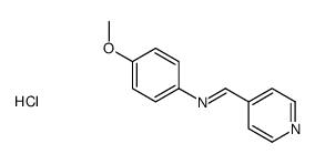 Benzenamine, 4-methoxy-N-(4-pyridinylmethylene)-, monohydrochloride Structure