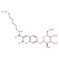 6-(7-beta-galactosylcoumarin-3-carboxamido)hexylamine结构式