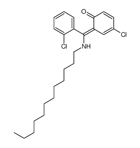 (6E)-4-chloro-6-[(2-chlorophenyl)-(dodecylamino)methylidene]cyclohexa-2,4-dien-1-one结构式