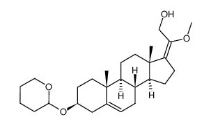 20ξ-methoxy-21-hydroxy-3β-(tetrahydropyranyloxy)-5,17(20)-pregnadiene Structure