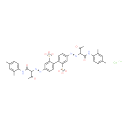 calcium 4,4'-bis[[1-[[(2,4-dimethylphenyl)amino]carbonyl]-2-oxopropyl]azo][1,1'-biphenyl]-2,2'-disulphonate Structure