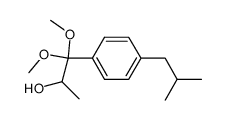 (RS)-2-hydroxy-1,1-dimethoxy-1-(4'-isobutylphenyl)propane结构式