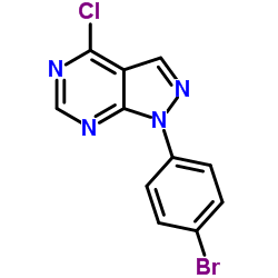 1-(4-溴苯基)-4-氯-1H-吡唑并[3,4-d]嘧啶结构式