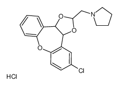 Pyrrolidine, 1-((5-chloro-3a,12b-dihydrodibenzo(b,f)-1,3-dioxolo(4,5-d )oxepin-2-yl)methyl)-, hydrochloride Structure
