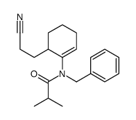 1-(N-Benzyl-N-isobutyryl)amino-6-(2-cyanoethyl)cyclohexene Structure