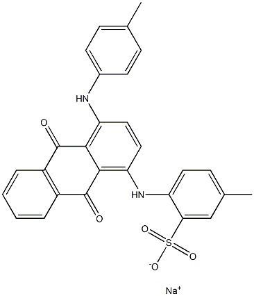 sodium 2(or 5)-[[9,10-dihydro-9,10-dioxo-4-[(p-tolyl)amino]-1-anthryl]amino]-5(or 2)-methylbenzenesulphonate Structure