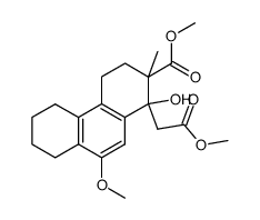 (1-hydroxy-9-methoxy-2-methoxycarbonyl-2-methyl-1,2,3,4,5,6,7,8-octahydro-[1]phenanthryl)-acetic acid methyl ester结构式