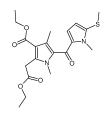 ethyl-1,4-dimethyl-5-(1-methyl-5-methylthiopyrrol-2-oyl)-3-ethoxycarbonylpyrrole-2-acetate结构式