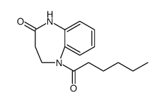 2H-1,5-Benzodiazepin-2-one, 1,3,4,5-tetrahydro-5-(1-oxohexyl)结构式