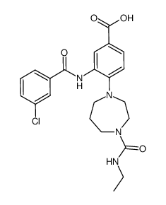 3-(3-chlorobenzoylamino)-4-(4-ethylcarbamoyl-[1,4]diazepan-1-yl)benzoic acid Structure