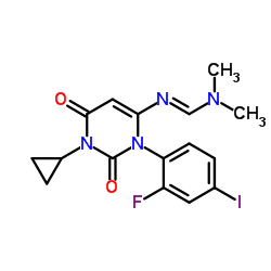 Methanimidamide, N'-[1-cyclopropyl-3-(2-fluoro-4-iodophenyl)-1,2,3,6-tetrahydro-2,6-dioxo-4-pyrimidinyl]-N,N-dimethyl- Structure