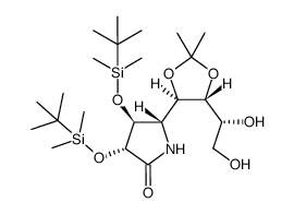 4-amino-4-deoxy-2,3-di-O-tert-butyldimethylsilyl-5,6-O-isopropylidene-D-erythro-L-altro-octono-1,4-lactam Structure