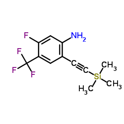 5-Fluoro-4-(trifluoromethyl)-2-[(trimethylsilyl)ethynyl]aniline结构式