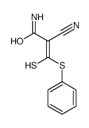 2-cyano-3-phenylsulfanyl-3-sulfanylprop-2-enamide结构式