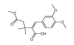 2-[1-(3,4-Dimethoxy-phenyl)-meth-(Z)-ylidene]-3,3-dimethyl-pentanedioic acid 5-methyl ester结构式