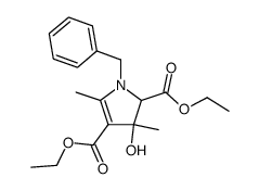 1-benzyl-3,5-bis(ethoxycarbonyl)-4-hydroxy-2,4-dimethyl-2-pyrroline结构式