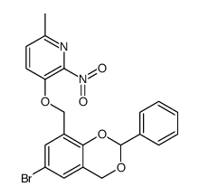 Pyridine, 3-[(6-bromo-2-phenyl-4H-1,3-benzodioxin-8-yl)methoxy]-6-methyl-2-nitro结构式