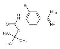 1-Boc-amino-2-bromo-4-carbamimidoyl-benzene structure