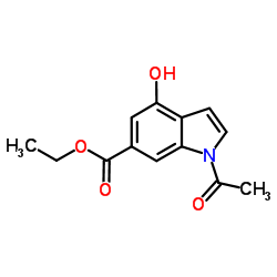 Ethyl 1-acetyl-4-hydroxy-1H-indole-6-carboxylate结构式