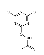 N'-[(4-chloro-6-methoxy-1,3,5-triazin-2-yl)oxy]ethanimidamide Structure