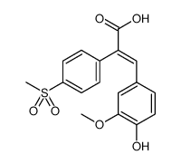 Benzeneacetic acid, α-[(4-hydroxy-3-methoxyphenyl)methylene]-4-(methylsulfonyl)-, (αE) Structure