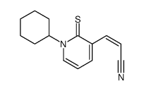 Z-3-(2-cyanovinyl)-1-cyclohexyl-2(1H)-pyridinethione结构式