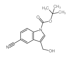 tert-Butyl5-cyano-3-(hydroxymethyl)-1H-indole-1-carboxylate结构式