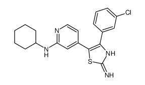 4-(3-chlorophenyl)-5-[2-(cyclohexylamino)pyridin-4-yl]-1,3-thiazol-2-amine Structure