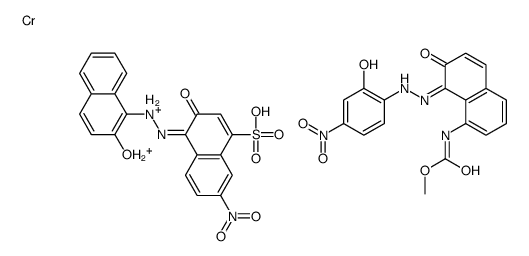 chromium,hydron,(4Z)-4-[(2-hydroxynaphthalen-1-yl)hydrazinylidene]-7-nitro-3-oxonaphthalene-1-sulfonic acid,methyl N-[(8Z)-8-[(2-hydroxy-4-nitrophenyl)hydrazinylidene]-7-oxonaphthalen-1-yl]carbamate Structure