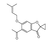 5-acetyl-6-(3-methylbut-2-enoxy)spiro[1-benzofuran-2,1'-cyclopropane]-3-one Structure