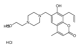 7-hydroxy-6-[[4-(2-hydroxyethyl)piperazin-1-yl]methyl]-4-methyl-8-prop-2-enylchromen-2-one,dihydrochloride结构式