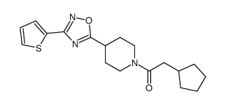 2-cyclopentyl-1-[4-(3-thiophen-2-yl-[1,2,4]oxadiazol-5-yl)-piperidin-1-yl]-ethanone Structure