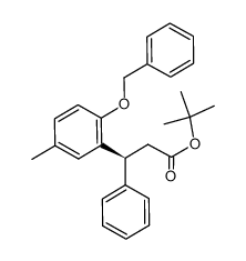 tert-butyl (S)-3-(2-(benzyloxy)-5-methyl-phenyl)-3-phenyl-propanoate结构式