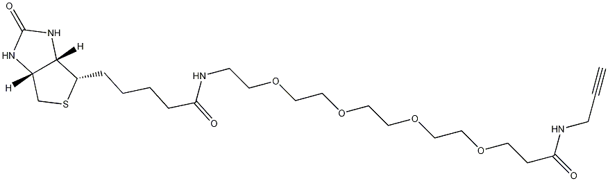 (3AS,4S,6AR)-六氢-2-氧代-N-(15-氧代-3,6,9,12-四氧杂-16-氮杂十九碳-18-炔-1-基)-1H-噻吩并[3,4-D]咪唑-4-戊酰胺结构式