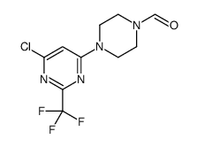 4-[6-Chloro-2-(trifluoromethyl)-4-pyrimidinyl]-1-piperazinecarbal dehyde Structure