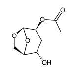 .beta.-D-arabino-Hexopyranose, 1,6-anhydro-3-deoxy-, 2-acetate structure