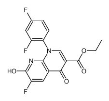 ethyl 1-(2,4-difluorophenyl)-6-fluoro-1,4-dihydro-7-hydroxy-4-oxo-1,8-naphthyridine-3-carboxylate结构式