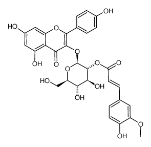 kaempferol 3-O-(2-O-trans-p-feruloyl)glucoside结构式