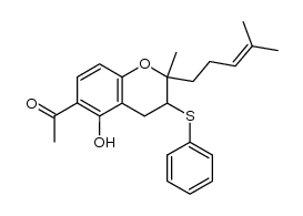 6-acetyl-2-methyl-2-(4-methylpent-3-enyl)-3-phenylthiochroman-5-ol Structure