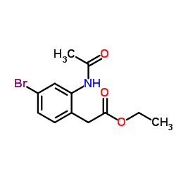 Ethyl (2-acetamido-4-bromophenyl)acetate结构式