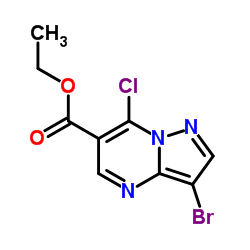 Ethyl 3-bromo-7-chloropyrazolo[1,5-a]pyrimidine-6-carboxylate结构式